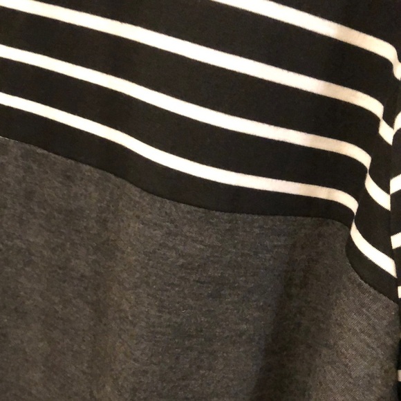 Bloom Chic Mock Neck Striped Patchwork Drawstring Sweatshirt 18-20 NWT - Picture 4 of 8